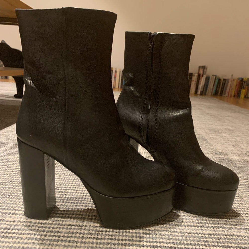 Free People Black Platform Boots
